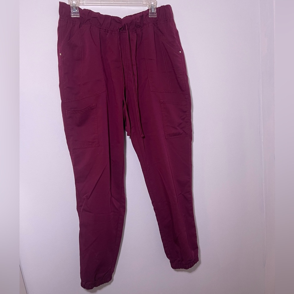 Burgundy/wine scrub jogger, pants.  (EVERYTHING WILL BE WASHED BEFORE SHIPPED)